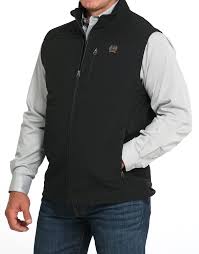 Cinch Men's Bonded Concealed Carry Softshell Vest-BLACK