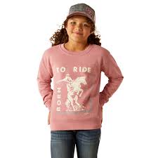 Ariat Girls Junior Rider Rose Wine Heather Sweatshirt