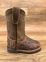 Smoky Mountain Sanded Black/Brown Autry Toddler Leather Western Boots 3541T