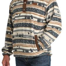 CINCH CREAM AND GREY PRINT - MEN SWEATER - MWK1514022