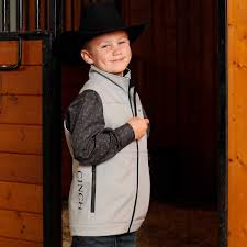 Cinch Youth Boy's Grey Bonded Vest