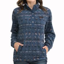 CINCH Women's Polar Fleece Pullover-BLUE PASTEL