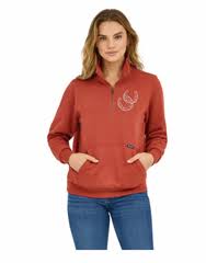 WRANGLER Women's Western Quarter Zip Sweatshirt
