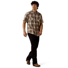 ARIAT RETRO HELIX DARK GULL PLAID - MENS SHIRT - 10073574