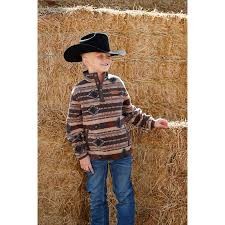 Cinch Boys' Polar Fleece 1/2 Snap Print Pullover