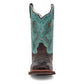 Dan Post Children/Youth Chocolate Brown & Turquoise Top Salina Western Cowgirl Boots DPC4002 DPC5002