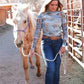 CRUEL WOMENS MESH TOP-BLUE DESIGN