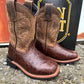 Dan Post Children/Youth Chocolate Brown Jet Ostrich Print Western Cowboy Boots