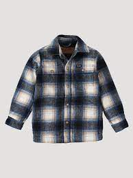 WRANGLER BOY'S QUILT LINED FLANNEL SHIRT JACKET IN TANNIN
