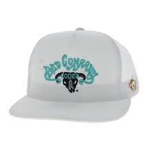 Hooey Bad Company Hat White w/Blue & Black Logo