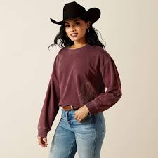 ARIAT WOMENS Valley Sweatshirt-PORT ROYALE