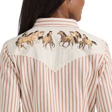 Wrangler Horse Yoke Slim Western Snap Shirt