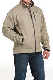 Cinch Men's Stone Brown Bonded Zip Jacket MWJ1567014