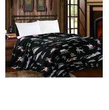WESTERN VIBES PLUSH QUEEN BLANKET (BLACK WESTERN SCENE)