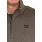 CINCH MENS BROWN 1/4 ZIP SWEATER