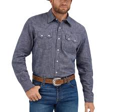 Wrangler Men's Cody Johnson Navy Snap Shirt