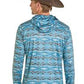 MENS ROCK & ROLL AZTEC MESH HOODIE TURQUOISE