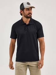 Wrangler ATG Men's Chesapeake Polo Shirt-Black