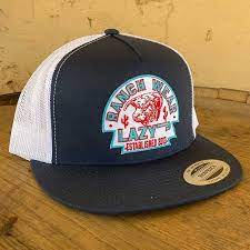 Lazy J Ranch Wear Navy & White 4" Arrowhead Patch Cap