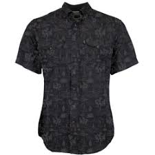 Hooey Men's "Sol" Black/Print Short Sleeve Pearl Snap Shirt