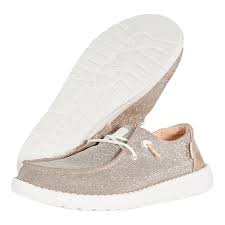 Hey Dude Wendy Youth Metallic Sparkle Rose Gold