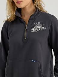 Wrangler Women's Long Live Cowboys® Quarter Zip Pullover