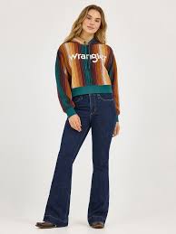 WRANGLER Women's Striped Serape Cropped Hoodie