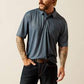 ARIAT MENS ALL OVER PRINT NEWSBOY BLUE POLO SHIRT