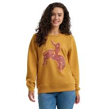 Wrangler Retro Crew Sweatshirt in Spruce Yellow 112368910