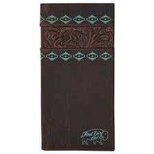 Red Dirt Tooled Turquoise Design Rodeo Wallet