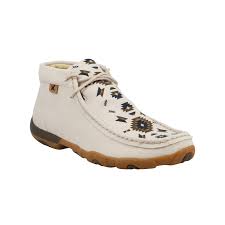 Twisted X Ladies Chukka Driving Mocs Beige Slip On Shoes