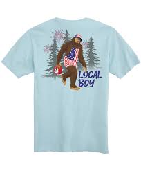 Local Boy - Patriotic Squatch T-Shirt-LIGHT BLUE