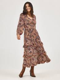 WRANGLER Women's Ruffle Accent Maxi Dress