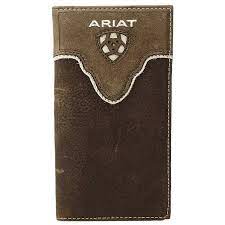 Ariat Distressed Brown Shield Inlay Rodeo Bi-Fold Wallet