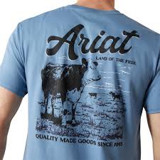 Ariat® Men's S/S Coronet Blue Ariat Cattle Co. T-Shirt