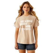 Ariat Women's More Cowboys Short Sleeve T-Shirt - White Pepper