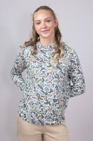 Local Girl LG Heather Blend Hoodie for Women in Coast Blue Camo