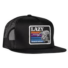 Lazy J Ranch Wear Black Sunset Bull Rope Trucker Hat