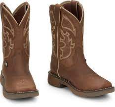 Justin Youth Rush Junior Wide Square Toe Western Boot
