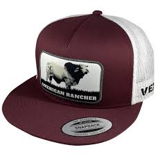 VEXIL BRAND American Rancher - Brahma Bull - Maroon/White Mesh