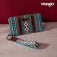 Wrangler All-over Aztec Dual Sided Print Canvas Wallet