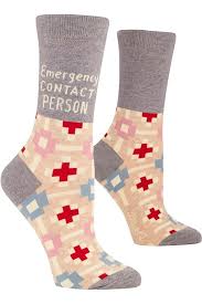 Blue Q Emergency Contact Person Socks