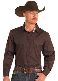 Panhandle Slim Men's Brown Medallion Print Long Sleeve Snap Front Western Shirt