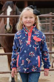 Cruel Girls Polar Fleece Pullover Navy/Coral