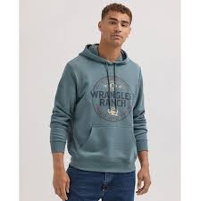 WRANGLER MENS TRIED & TRUE GRAPHIC BLUE HOODY