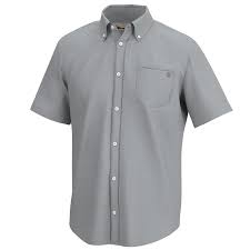 HUK MENS KONA CROSS DYE BUTTON-DOWN HARBOR MIST