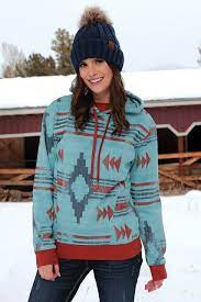 Cruel Girl Woman's Southwestern Print Hoody