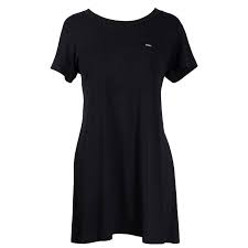 HOOEY WOMENS BLACK BAMBOO T SHIRT DRESS