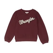 WRANGLER GIRLS SCRIPT BURGUNDY SWEATSHIRT