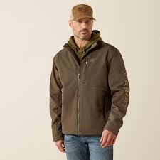 MENS SRIAT EARTH GREEN HEATHER LOGO SOFTSHELL JACKET